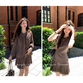 可可像素 新品 秋冬50羊毛人字纹西装 MummyCat下蛋喵 套装