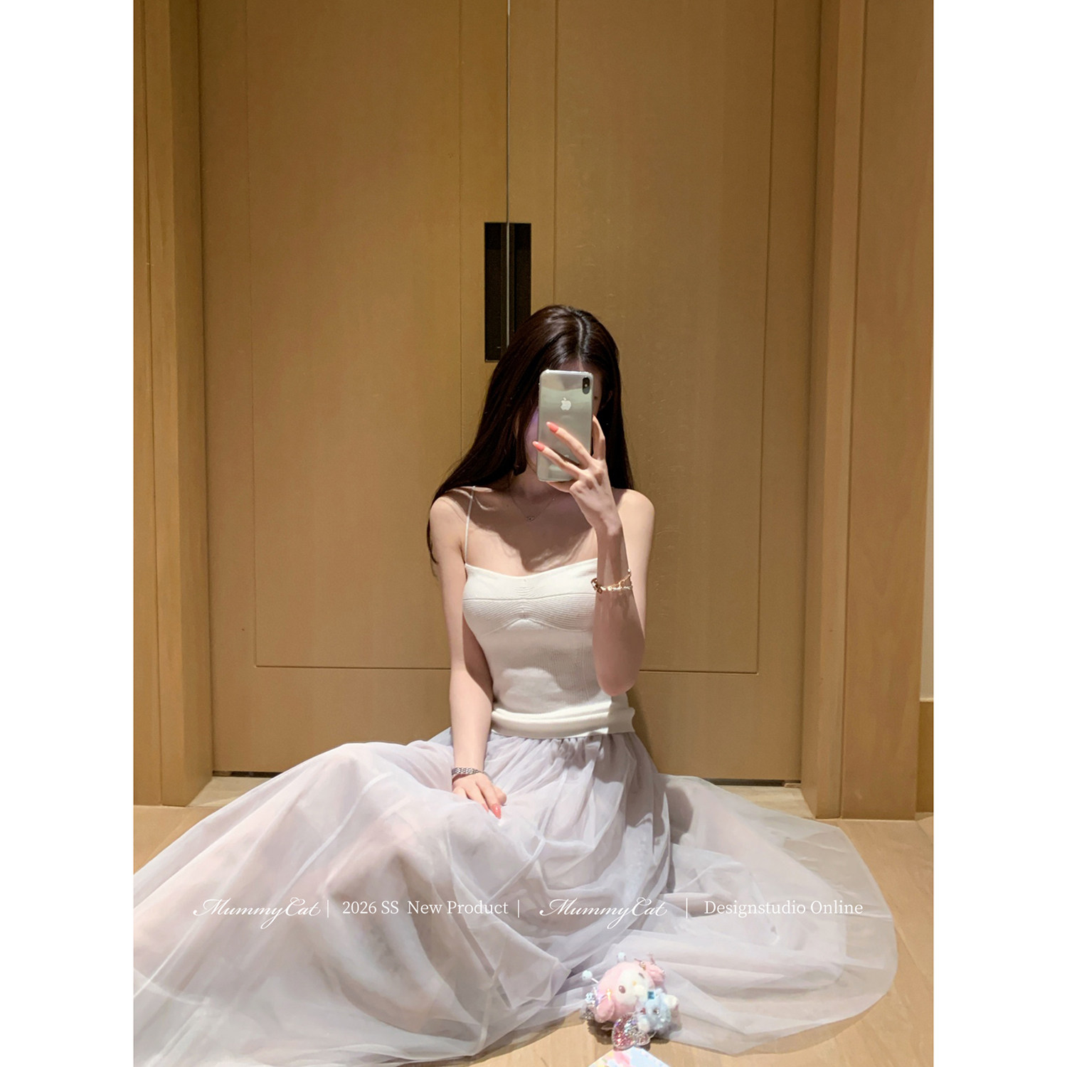 MummyCat下蛋喵【里费小岛】新品温柔层叠大摆量网纱长款半身裙