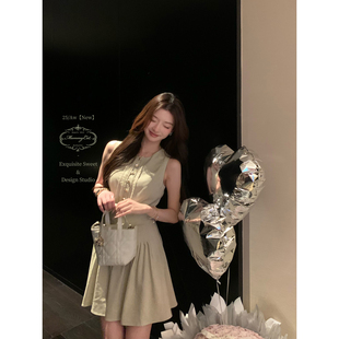 MummyCat下蛋喵【卡普里岛】新品初秋通勤精致收腰短款连衣裙