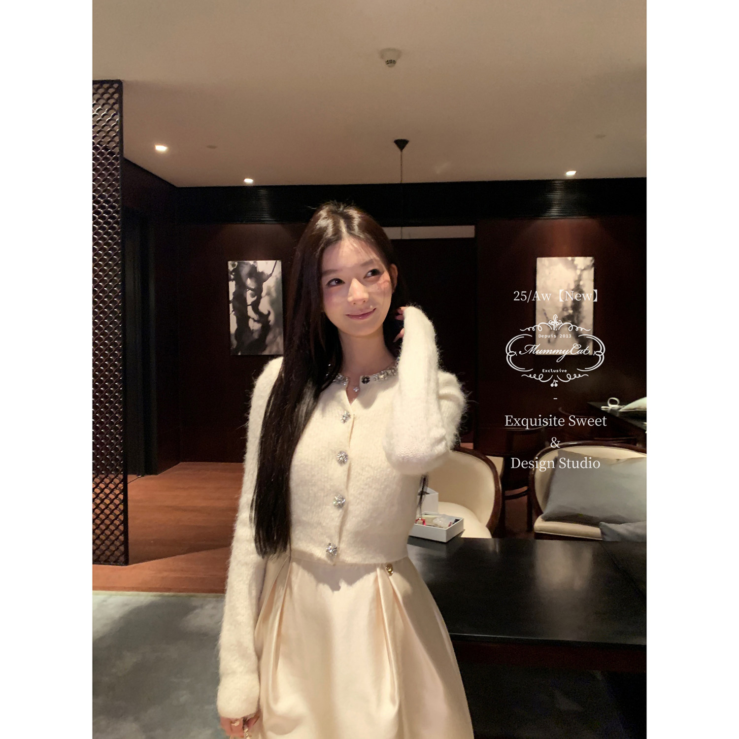 MummyCat下蛋喵【鎏光聚焦】羊毛钉珠镶钻精致软糯针织毛衣开衫