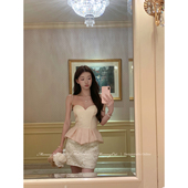 新品 Mummy 反转芭蕾 下蛋喵 古早鱼骨蕾丝拼接包臀连衣裙 Cat