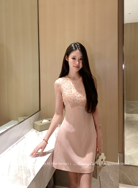 Mummy Cat 下蛋喵【浪漫书签】26新品蕾丝绣花拼接千金礼服连衣裙