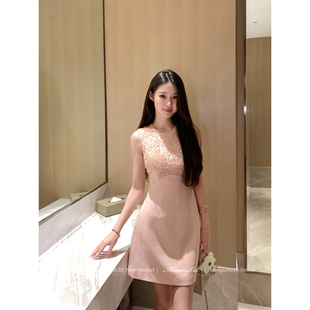 Mummy Cat 下蛋喵【浪漫书签】26新品蕾丝绣花拼接千金礼服连衣裙