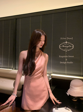 Mummy Cat 下蛋喵【华丽共谋者】醋酸荡领无袖挂脖露背气质连衣裙