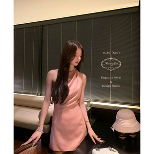 醋酸荡领无袖 Mummy 华丽共谋者 下蛋喵 挂脖露背气质连衣裙 Cat