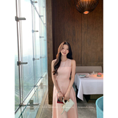 新品 特别邀请 醋酸亚麻绑带背心礼服连衣裙 Cat下蛋喵 Mummy