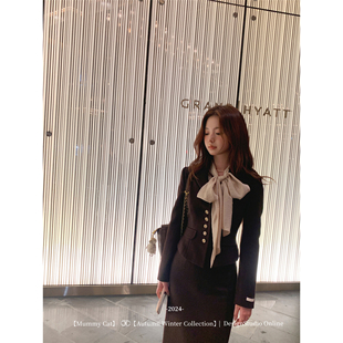 MummyCat下蛋喵 【非正式学院】秋冬复古学院风毛呢外套半裙套装