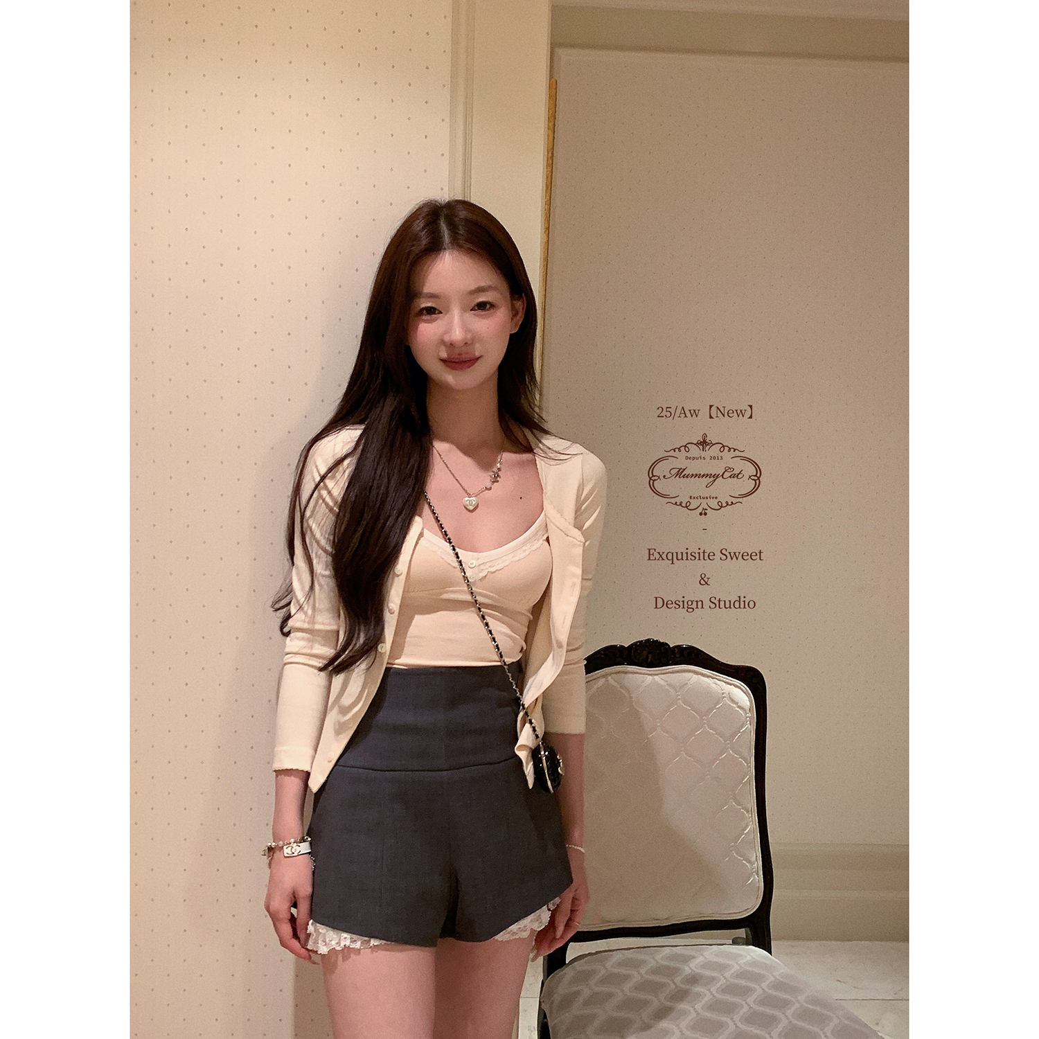 MummyCat下蛋喵【小猫宝宝】日系可爱小猫刺绣吊带针织开衫上衣