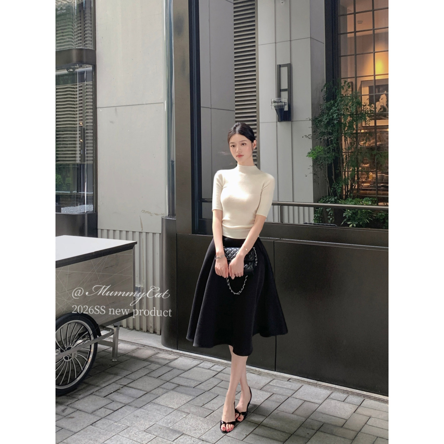 MummyCat 下蛋喵【芭蕾谣】26新品法式赫本风挺括A摆伞裙半身裙