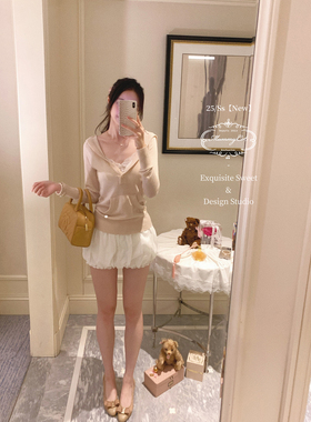 Mummy Cat下蛋喵【刺绣云朵】白色日系可爱棉质绣花花边花苞短裤