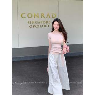 MummyCat下蛋喵【轻盈漫步】26新品日系松弛莱赛尔休闲阔腿九分裤