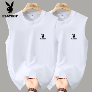 运动休闲无袖 花花公子新款 汗衫 纯棉背心百搭夏季 t恤坎肩 宽松美式