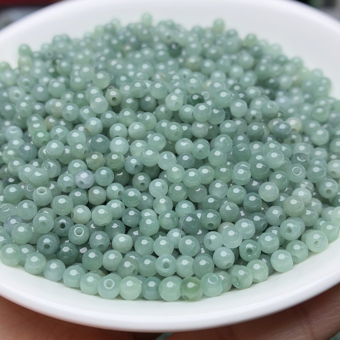 翡翠A货卡3.5mm蓝水小米珠200颗（性价比款）