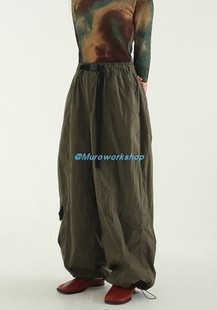 机能风束脚裤 belted unisex W20 pants Muro string balloon