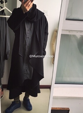 Muro 独立设计男女同款 手作定制  浪流 oversize羊毛褂大衣