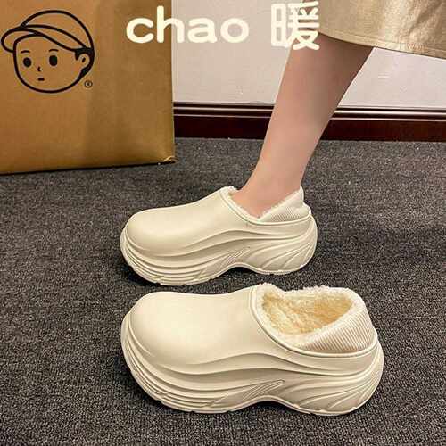 包跟厚底孕妇雪地靴女外穿冬季