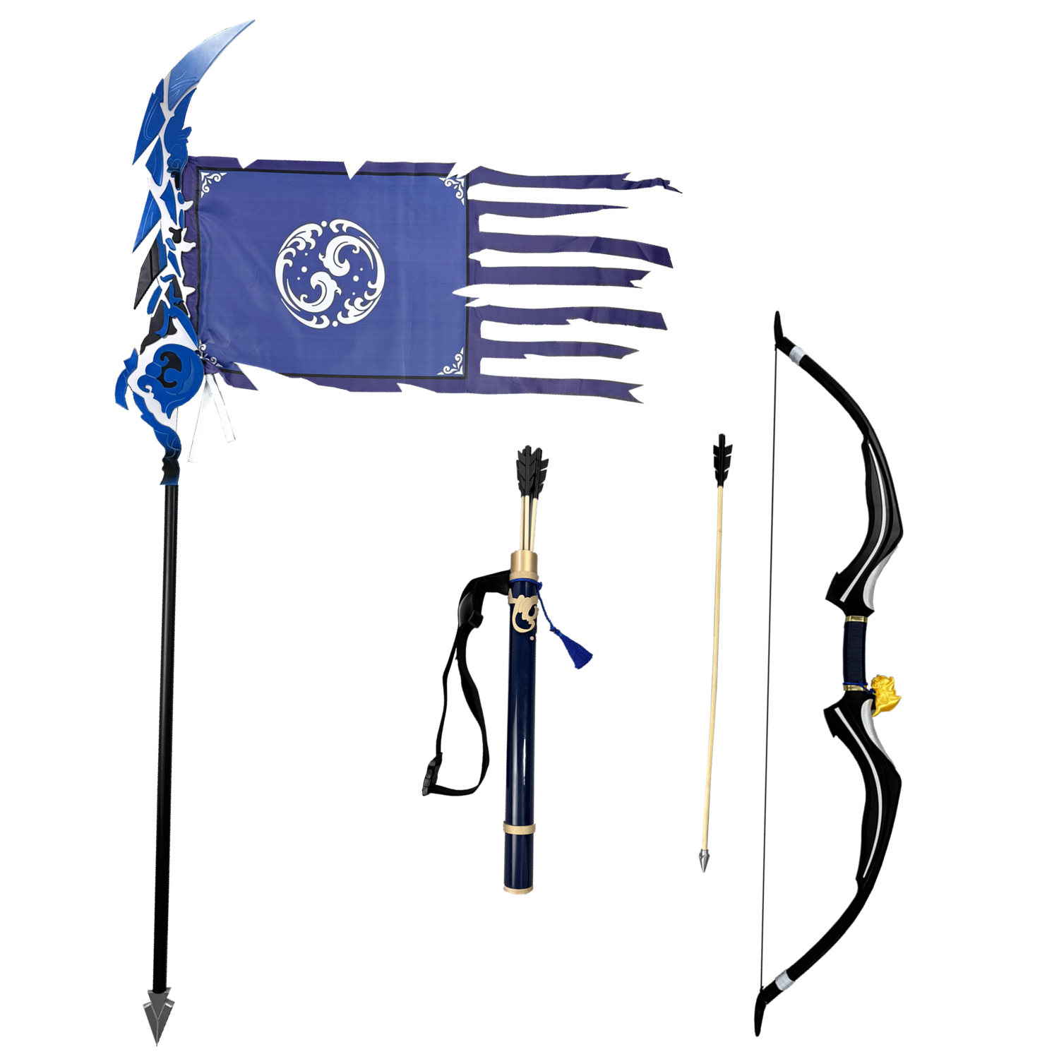 王者孙权cos道具武器弓箭长枪旗