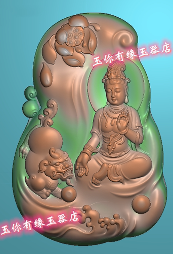 随型守护神文殊菩萨坐观音度母瑞兽狮子精雕图JDP浮雕图BMP灰度图