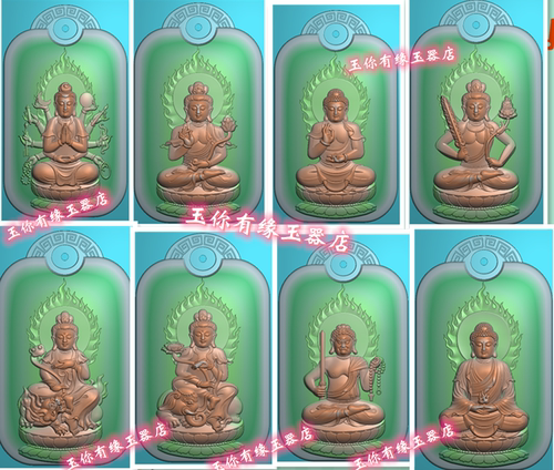 回纹牌头八大守护神套图整套全套一套精雕图浮雕玉雕灰度图JDPBMP