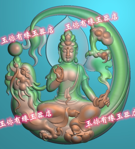 2019镂空龙观音5675678 精雕图jdp 灰度图bmp 电脑雕刻图