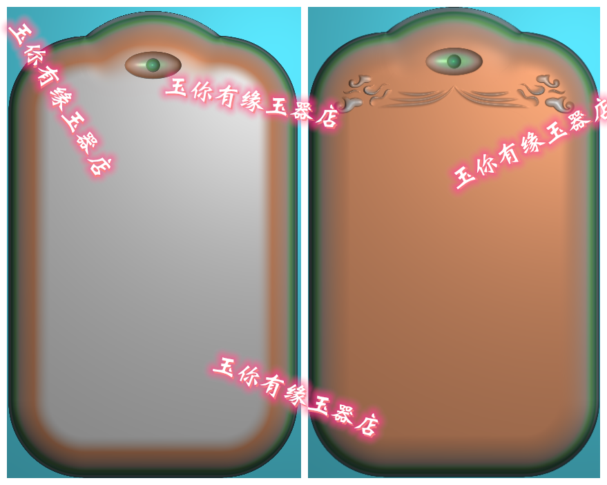 玉雕图祥云牌头框无事牌素面46牌仿古龙电脑精雕图新款平安