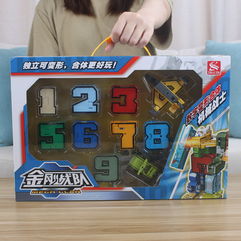 10月14日最新优惠数字变形4字母玩具儿童男孩5机器人金刚1-3-6岁益智早教拼装积木