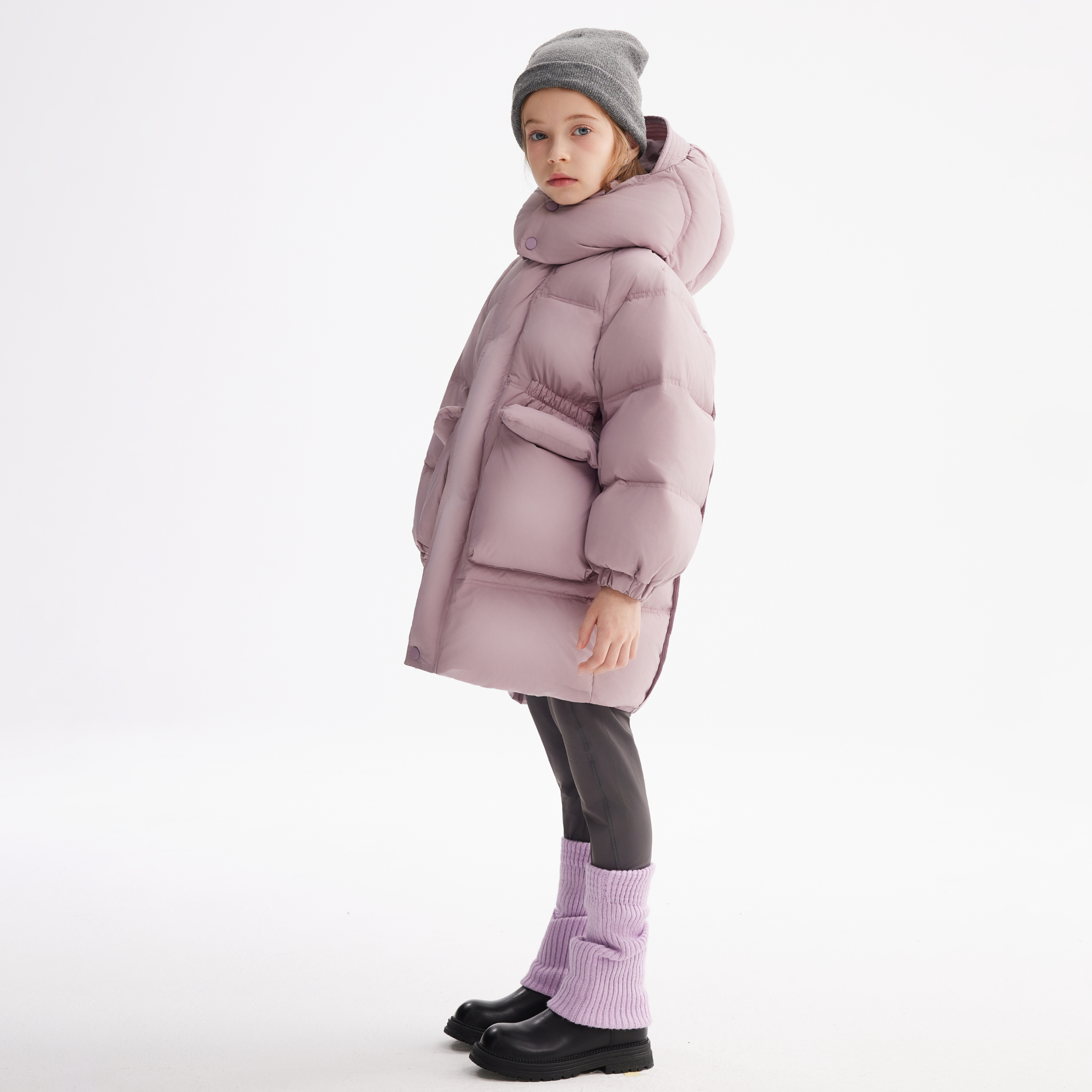 儿童羽绒服中长款女童亲子极寒款