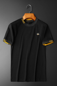 2024长期款平拍夏装新款男士丝光棉短袖刺绣T小蜜蜂 D208-914P55图片