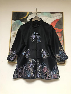 轻奢定制如懿传精细重工刺绣重磅真丝古典新中式女装手工唐装上衣