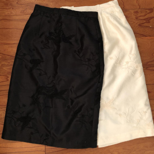 原创半身裙春2020年春季 a字裙女夏仿真丝刺绣包臀短裙一步裙 新款