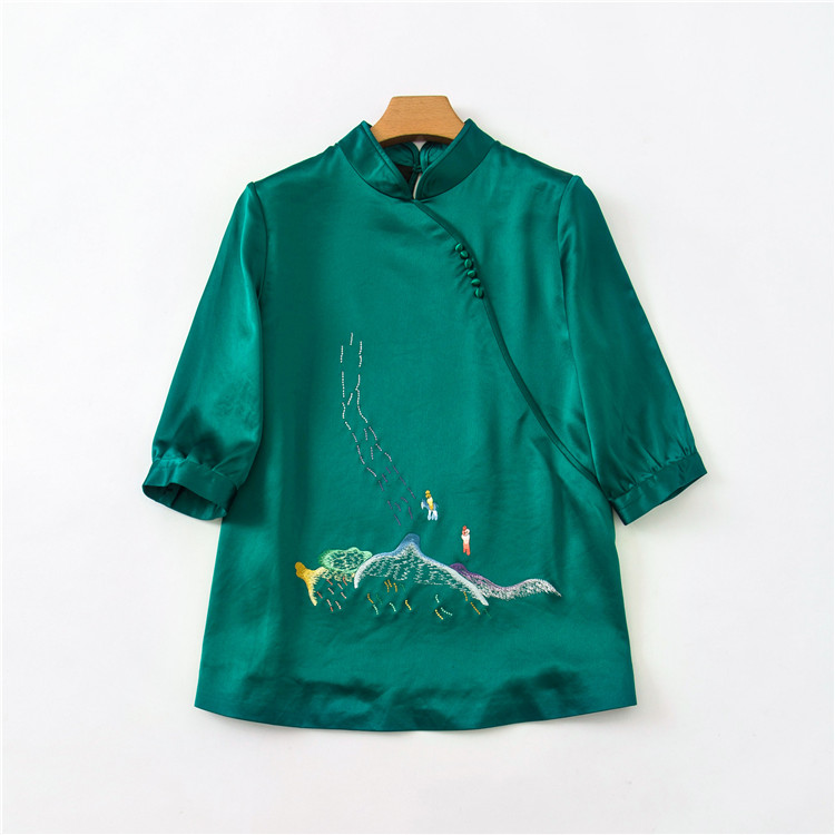 新中式斜襟禅意茶服外套轻奢定制