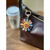 真皮彩色太阳花挂件手工缝制雾腊牛皮头层牛皮包挂件钥匙扣挂饰
