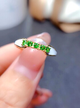925银祖母绿透辉石戒指不褪色
