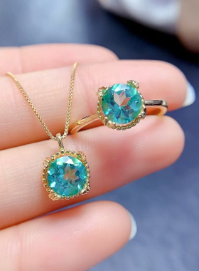 新款925纯银戒托空托吊坠项链开始镶嵌圆形7×7宝石定制加工款式