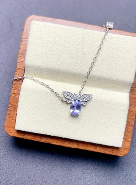 冰海天使925纯银手链手镯镶嵌椭圆3*5坦桑石银托空托定制批发