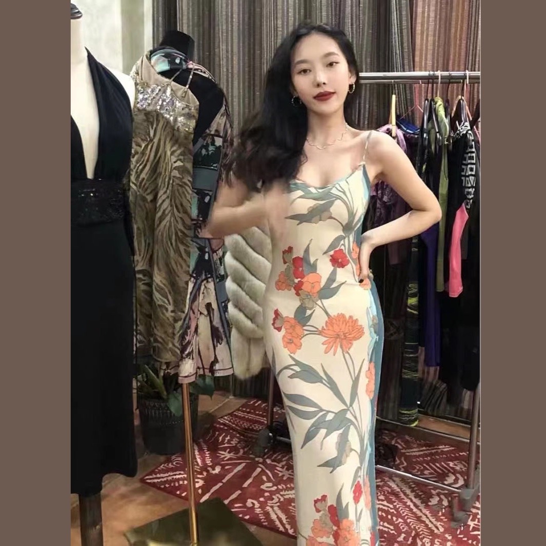 aguo2021莫兰迪复古vintage吊带