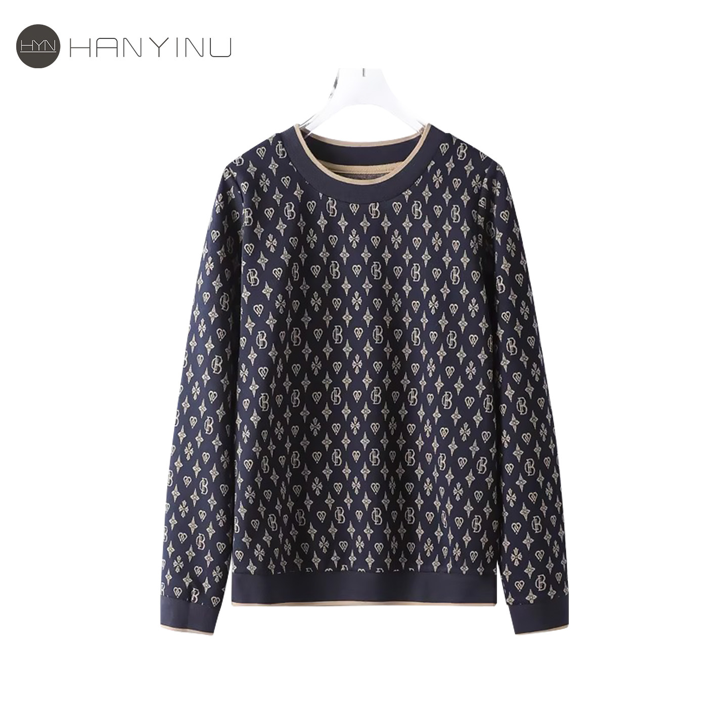 2026年秋季新款宽松大码女装中年微胖妈妈显瘦减龄圆领长袖T恤