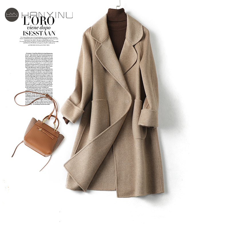 毛呢外套中长款100%纯羊毛双面呢