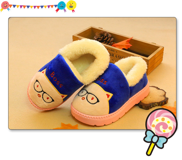 Pantoufles enfants en suède pour hiver - semelle EVA - Ref 1004807 Image 4