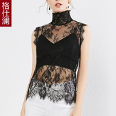 无袖 蕾丝衫 衬衫 格仕澜新款 毛衣装 饰配搭假领子超仙高领内搭上衣