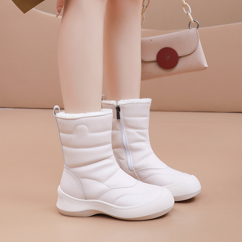 白色雪地靴女冬季加绒加厚保暖棉靴子东北防滑软底中筒靴大码4142,女鞋,时尚雪地靴,淘宝优惠券,粉丝福利购,淘宝优惠卷