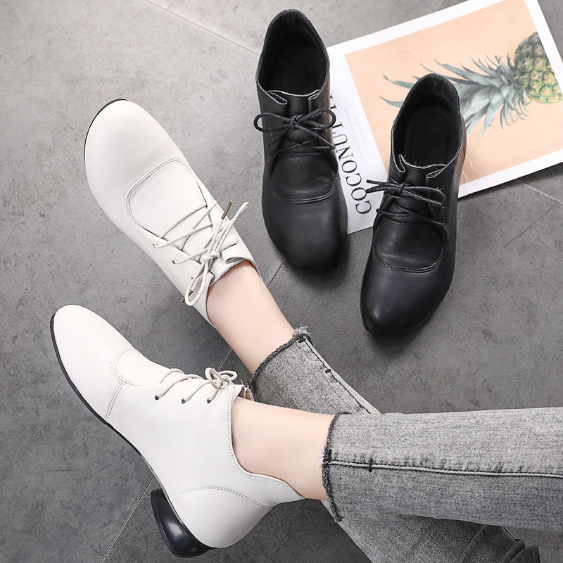 春秋休闲深口中跟大码加绒女鞋