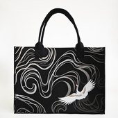 2024新款 收纳大容量托特毛毡文创包包国潮风单肩包通勤手提袋女包