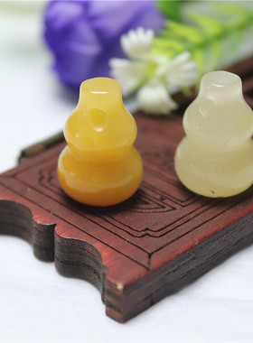 产地直销17*12mm平头葫芦天然黄龙玉吊坠玉石饰品配件金丝玉葫芦