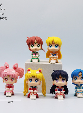 坐姿美少女战士手办月野兔水冰月公仔动漫模型手办摆件女生礼物