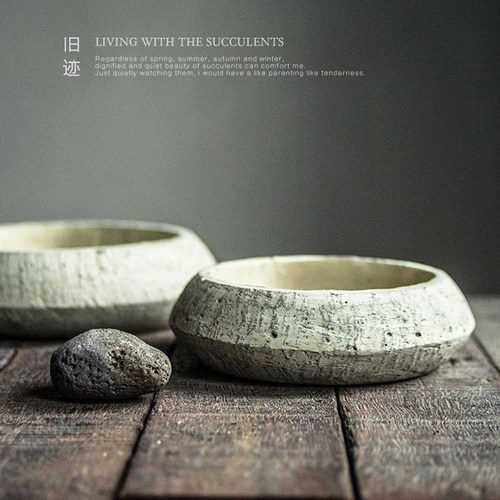 粗陶复古花盆个性日式吸水透气