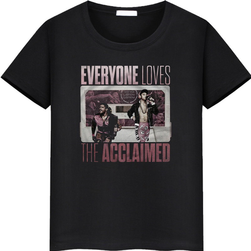 aew摔角组合everyone loves the acclaimed摔跤印花短袖宽松t恤潮