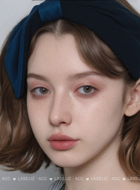 LASS LIZ原创自制2025秋冬新款气质蓝色蝴蝶结发箍日常通勤头箍