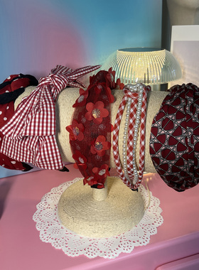 LASS LIZ原创设计发饰2025夏季新款红色系发箍日常通勤百搭发卡