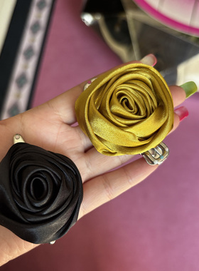 LASS LIZ原创自制2025秋冬新款小香黑色茶花精致减龄小夹子日常